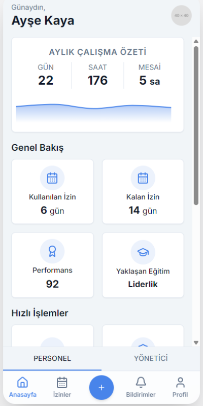 Personel Ana Sayfası